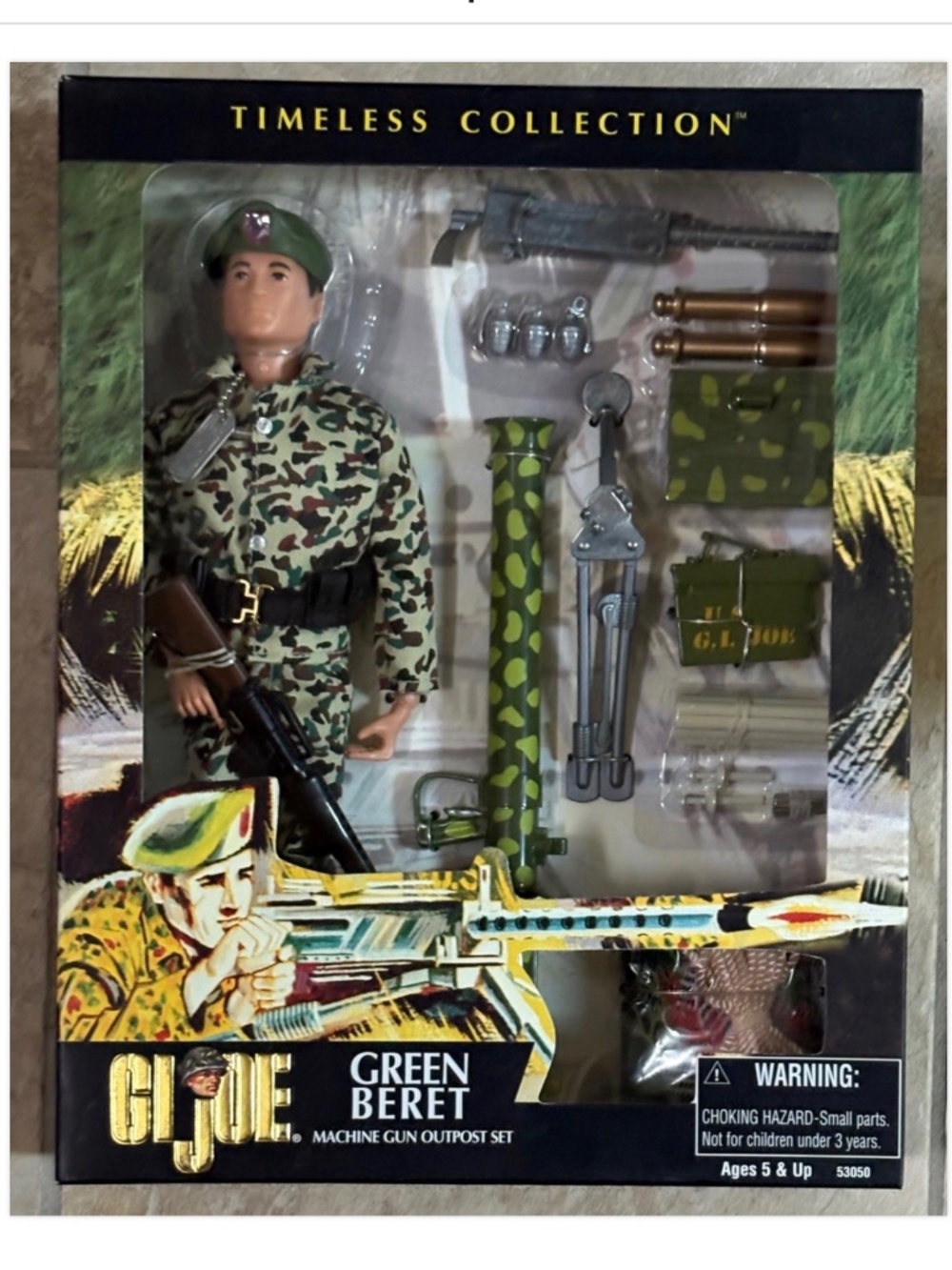 GI Joe Green Beret Machine Gun Outpost Set with a 12" Action Figure